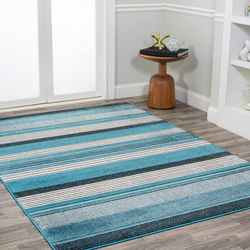 Duxbury Gradient Ticking Striped Area Rug